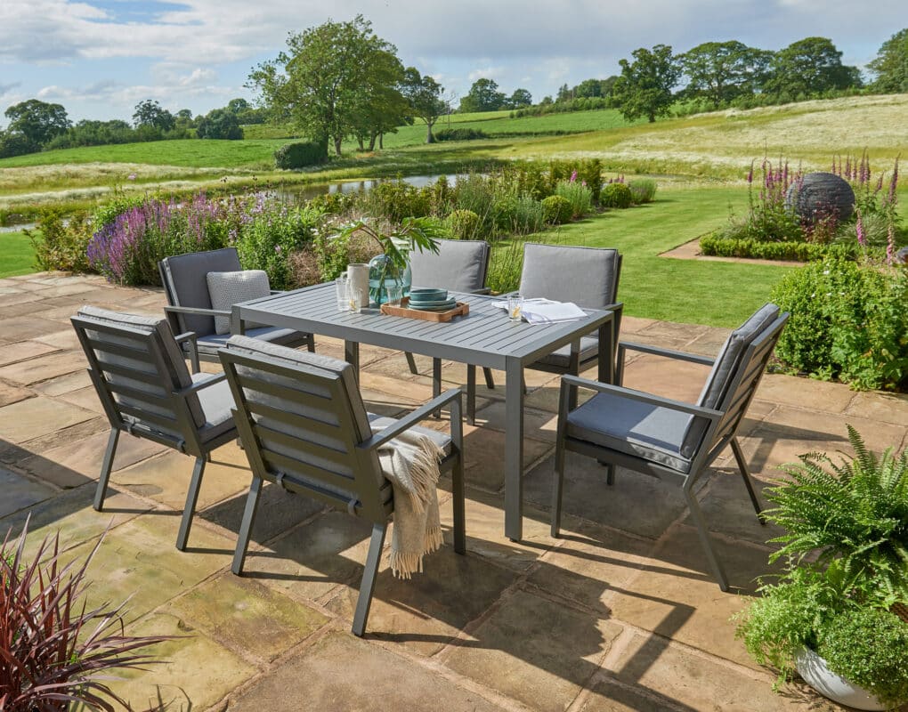 Norfolk Leisure Titchwell 6 Seat Garden Dining Set Grey