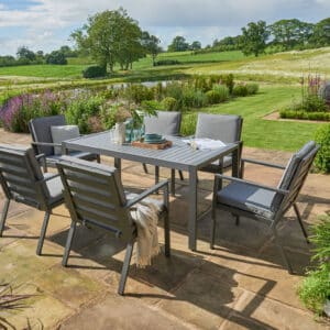 Norfolk Leisure Titchwell 6 Seat Garden Dining Set Grey