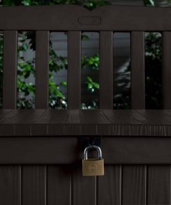 Keter Iceni 265L Wood Look Storage Bench in Brown