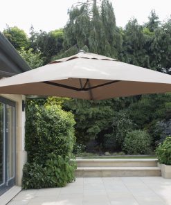 Wall Mounted Cantilever Parasol Taupe inc Cover