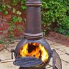 Toledo Cast Iron Chiminea (Large), Bronze