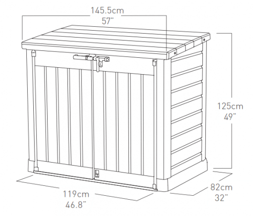 Keter Hideaway 1200L Storage Shed in Anthracite and Grey