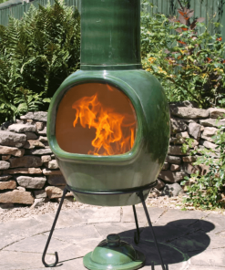 Asteria XL Chimalin AFC Chimenea in glazed green