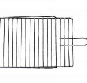 Removable BBQ grill extra-large 24 cm wide x 71 cm long with balcony, stainless steel