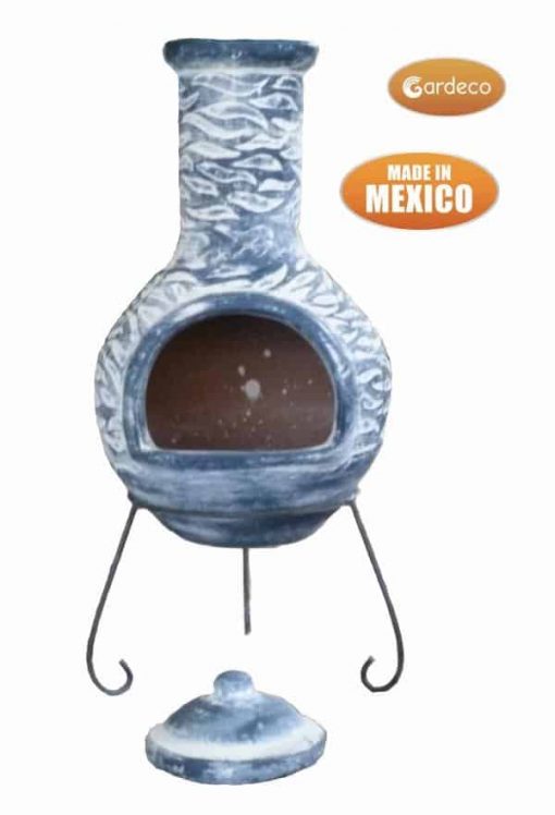 Olas Mexican Chiminea - Bluey Grey (Extra Large)