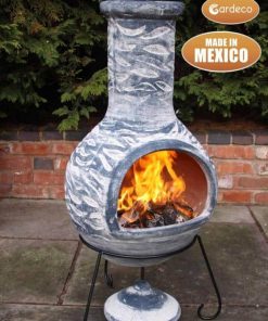 Olas Mexican Chiminea - Bluey Grey (Extra Large)