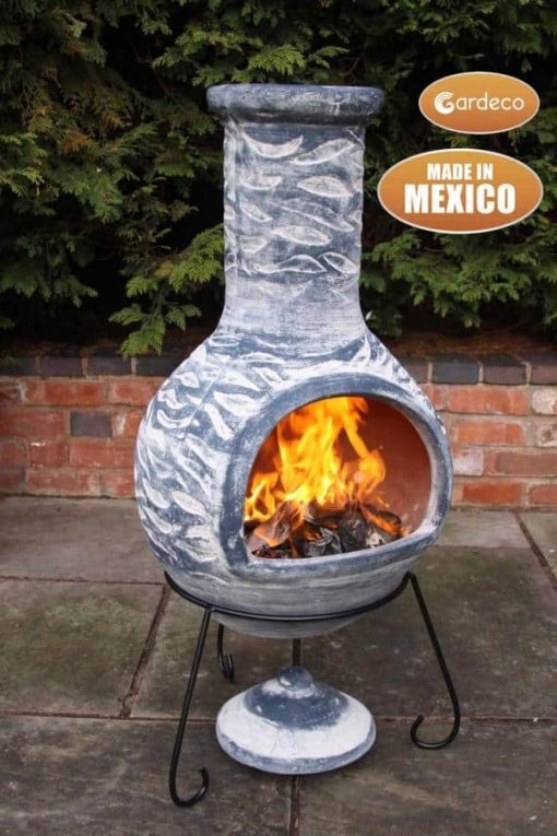 Olas Mexican Chiminea - Bluey Grey (Extra Large)