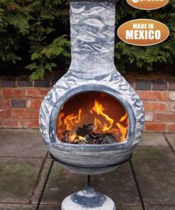 Olas Mexican Chiminea - Bluey Grey (Extra Large)