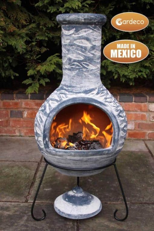 Olas Mexican Chiminea - Bluey Grey (Extra Large)