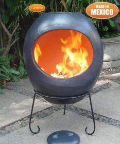 Ellipse Mexican Chiminea Charcoal Grey (Extra Large)