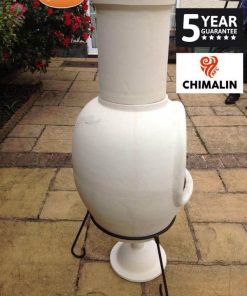 ASTERIA extra-large chimenea made of Chimalin AFC, inc lid & stand, natural clay