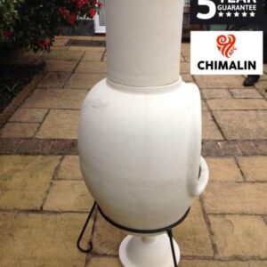 ASTERIA extra-large chimenea made of Chimalin AFC, inc lid & stand, natural clay