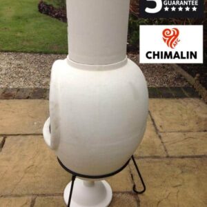 ASTERIA extra-large chimenea made of Chimalin AFC, inc lid & stand, natural clay