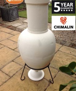 ASTERIA extra-large chimenea made of Chimalin AFC, inc lid & stand, natural clay