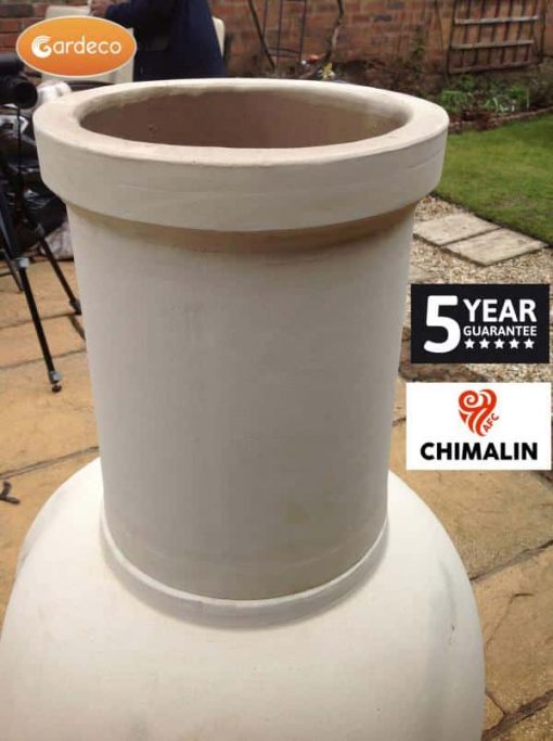 ASTERIA extra-large chimenea made of Chimalin AFC, inc lid & stand, natural clay