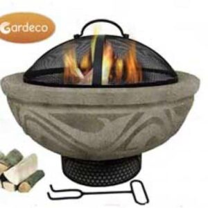Round stone-effect fire pit