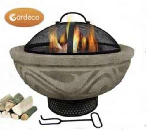 Round stone-effect fire pit