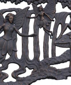 Steel framed cast iron bench with fairies