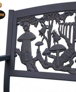 Steel framed cast iron bench with fairies