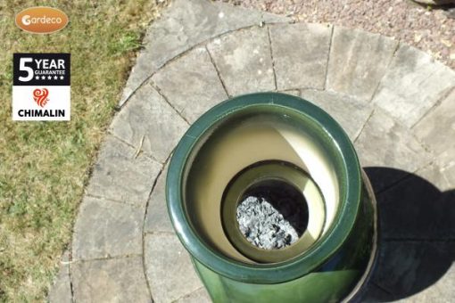 Asteria XL Chimalin AFC Chimenea in glazed green