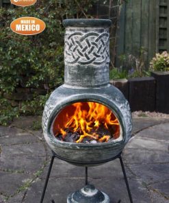 Edyth Mexican chimenea Celtic theme including stand and lid
