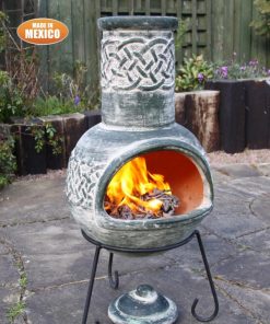 Edyth Mexican chimenea Celtic theme including stand and lid