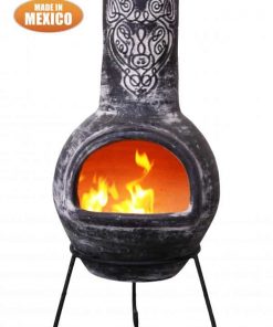Wulfryc stylised wolf Mexican chimenea Charcoal colour Celtic theme including stand and lid