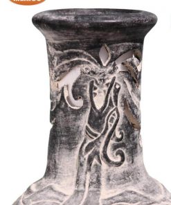 Wyre EL Dragon chimenea with cut-outs to see flames charcoal colour inc stand and lid