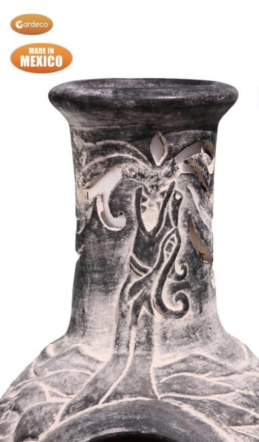 Wyre EL Dragon chimenea with cut-outs to see flames charcoal colour inc stand and lid