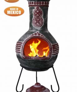 Azteca XL Mexican Chimenea in green and red