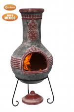 Azteca XL Mexican Chimenea in green and red
