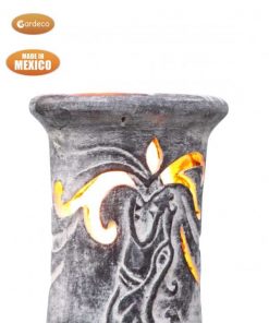 Wyre EL Dragon chimenea with cut-outs to see flames charcoal colour inc stand and lid