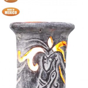 Wyre EL Dragon chimenea with cut-outs to see flames charcoal colour inc stand and lid
