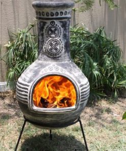 Azteca XL Mexican Chimenea anthracite rustic