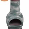 Extra-Large Pepino Mexican Chimenea in green, inc stand and lid