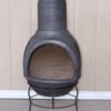 Extra-Large Tosca Mexican Chimenea, dark grey, inc stand and lid