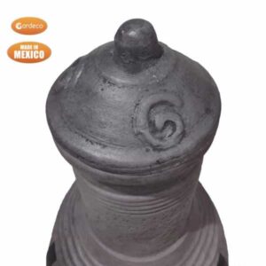 Extra-Large Tosca Mexican Chimenea, dark grey, inc stand and lid