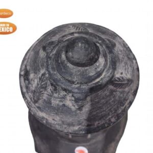 Extra large Mexican Hoja chimenea in grey and green, inc stand and lid