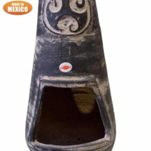 Extra-large Pelo Mexican Chimenea in dark grey, no stand and no lid