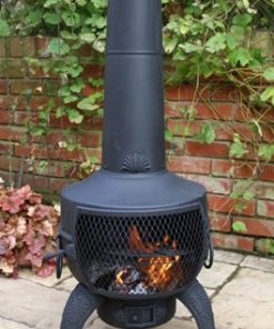 Tia Steel Chiminea (Large) in Black