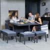 Keter Santiago 9 Piece Outdoor Dining Set in Grey