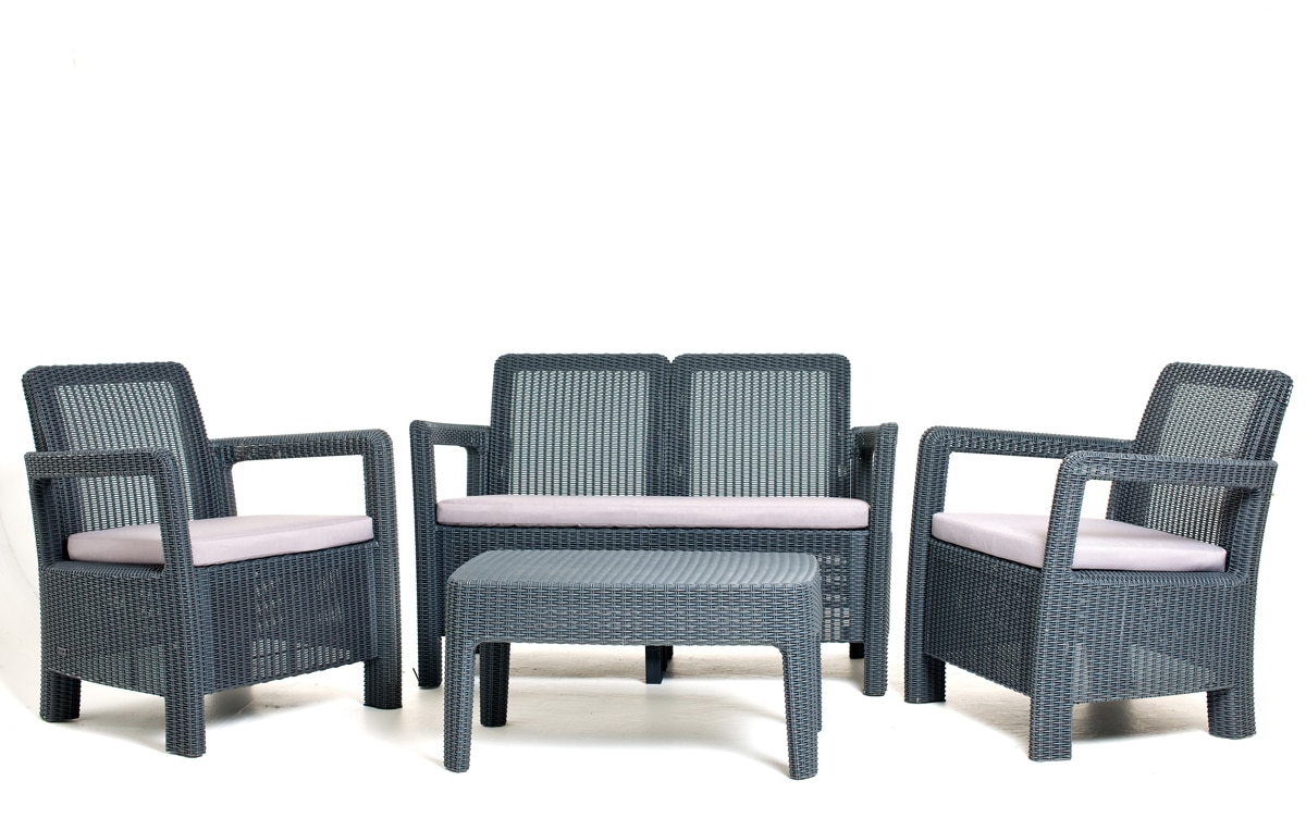 Keter Tarifa 4 Seat Outdoor Lounge Set in Grey