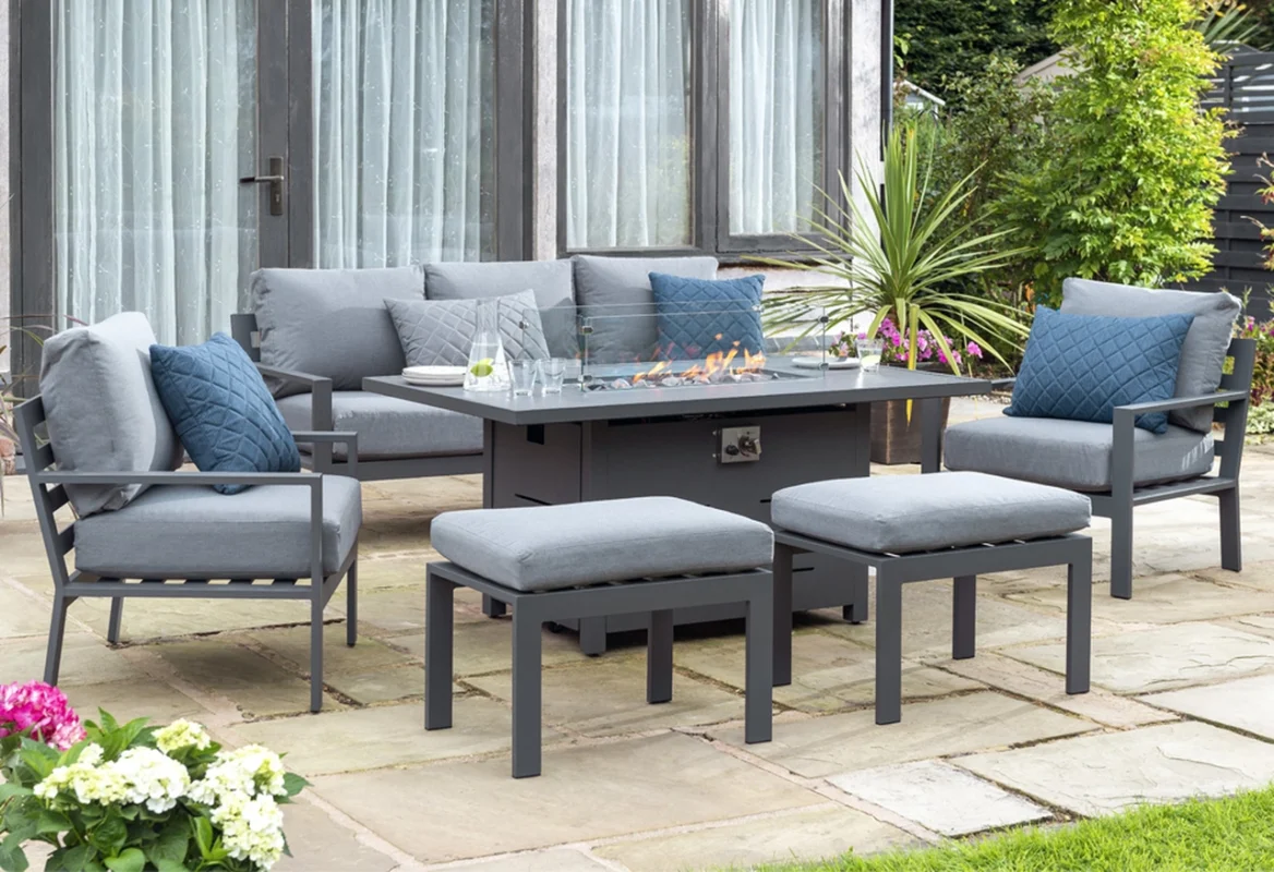 Titchwell Lounge set with fire pit table