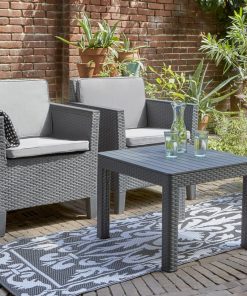 Keter Chicago 2 Seat Outdoor Balcony Set in Grey