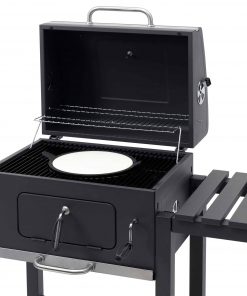 Toronto Charcoal BBQ Grill - Easy Click Together Design with Side Table and Grid in Grid System
