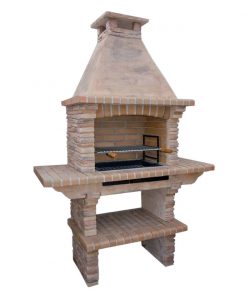 Callow Stone Masonry Barbecue BBQ With Grill and Side Tables