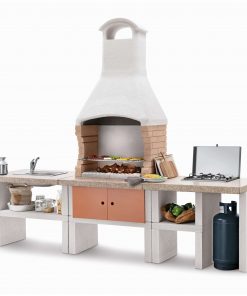 Palazzetti Ariel Outdoor BBQ Kitchen with Twin Gas Hob and Sink