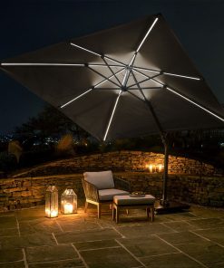 Pacific Lifestyle Glow Challenger T2 3m Square Anthracite Parasol