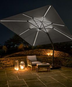 Glow Challenger T2 3m Square Luna Grey Parasol