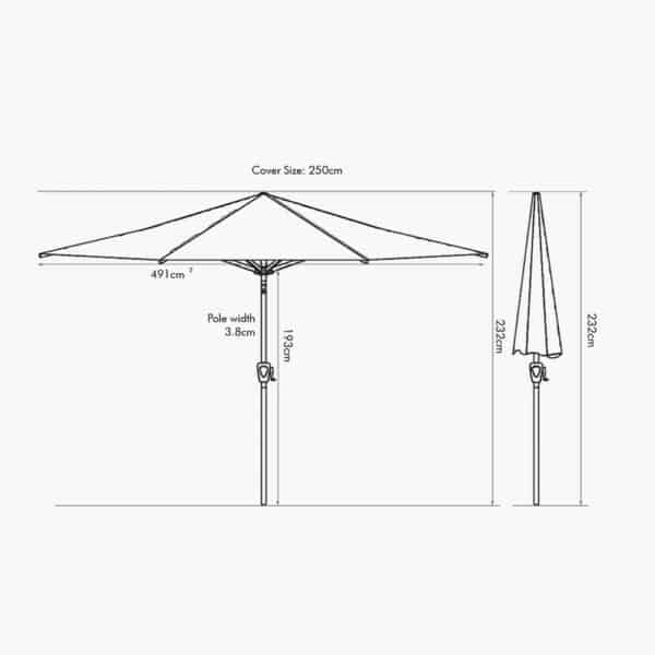 Pacific Lifestyle Riva 2.5m Round Olive Parasol